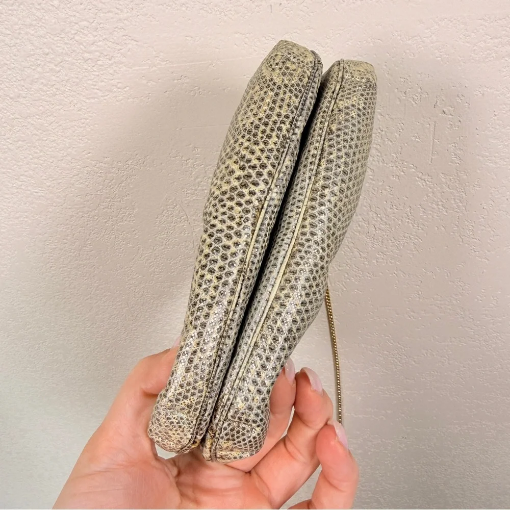 Judith Leiber Silver Lizard Clutch Gem Rhinestone Vintage - Picture 7 of 14